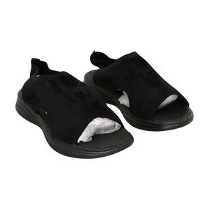 RXFSP Black Knit Wedge Sandal Womens Shoes, Black, Size 9.5